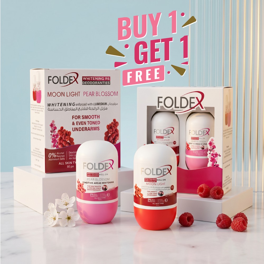 Foldex Whitening Deodorant Roll-On Bundle – 24H Protection
